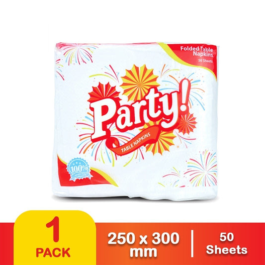 Party Quarter Folded Table Napkin 1 Ply 50 Sheets