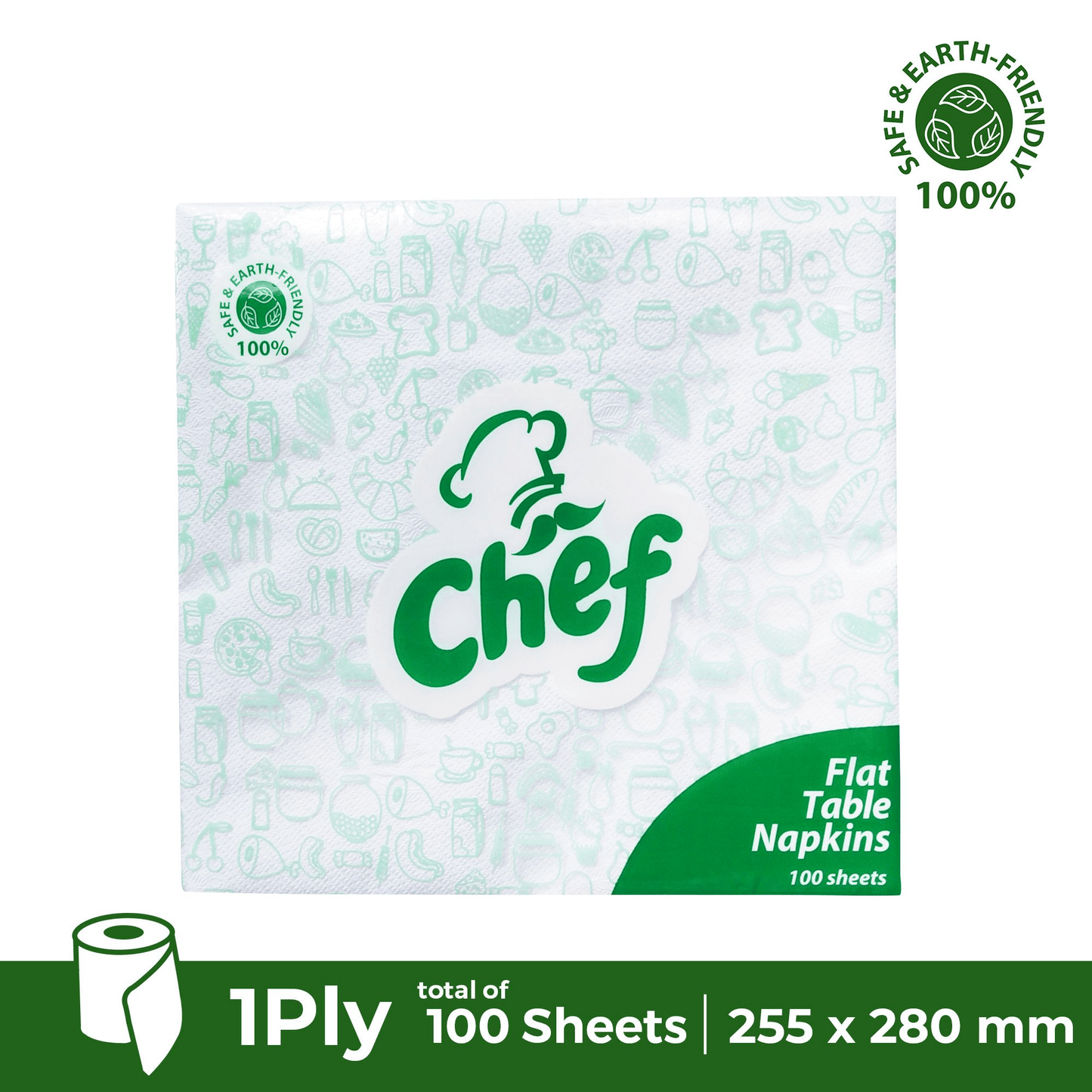 Chef FLAT TABLE NAPKINS 100 Sheets