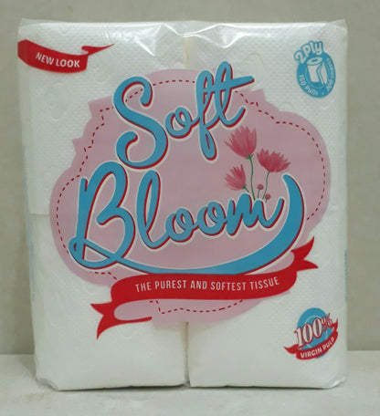 Soft Bloom Bathroom Tissue 2 Ply 150 Pulls x 4 Rolls