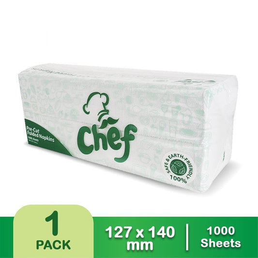 Chef Pre Cut Table Napkin 1 Ply 1000 Sheets