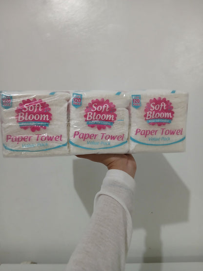 Soft Bloom Paper Towel 120 sheets 1 ply (trio pack) - PTVP 10/3/120 1 ply