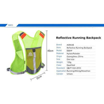 Aonijie Reflective Running Vest Hydration Backpack - ROSE/GRAY/GREEN