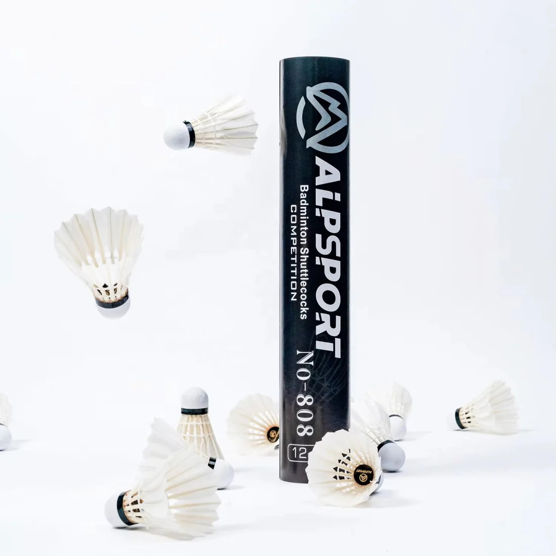 ALPSPORT White Goose Feather Shuttlecock -  808 12pcs/Tube