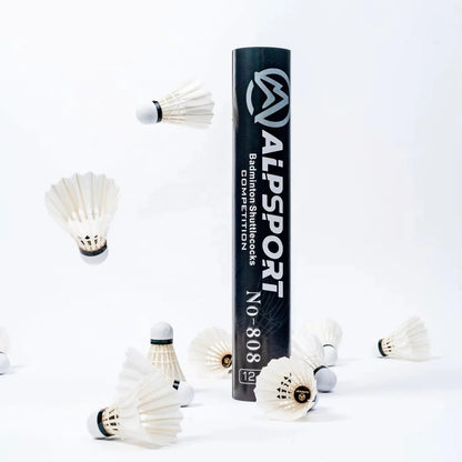 ALPSPORT White Goose Feather Shuttlecock -  808 12pcs/Tube
