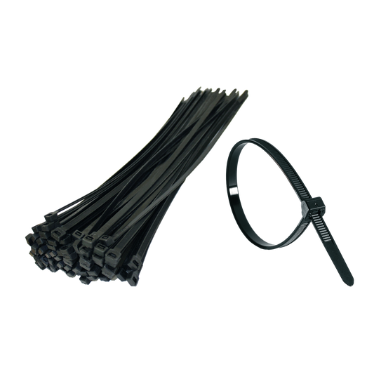 Homeaid BLACK NYLON CABLE TIES 2.5mm x 200mm x 100 pieces