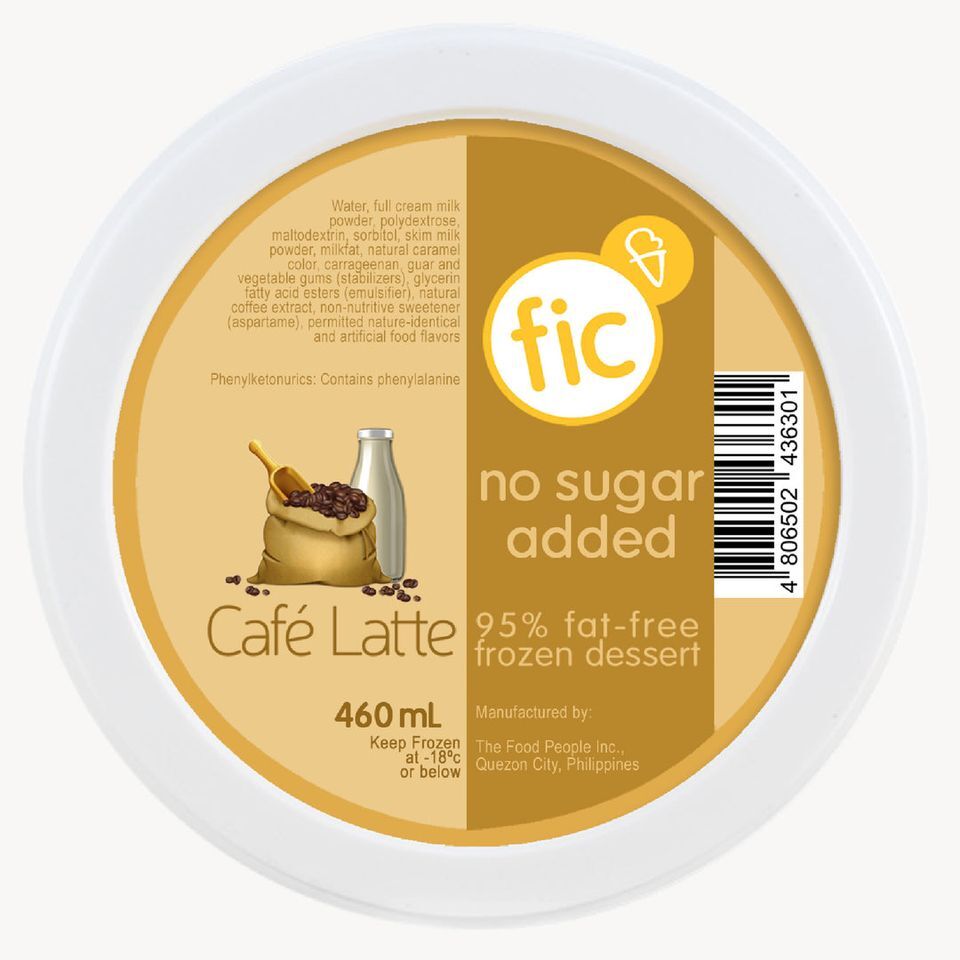 fic CAFE LATTE Ice Cream (No Sugar Added) 460ml