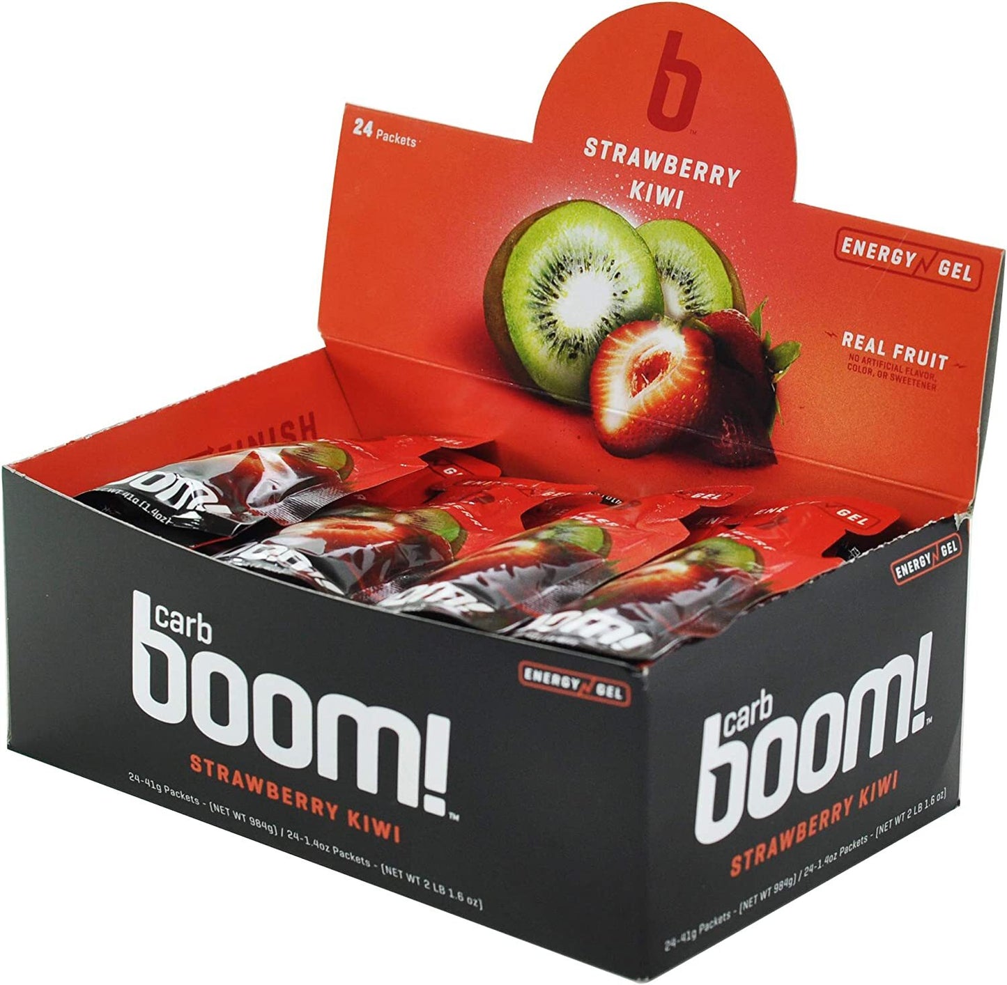 Carb Boom! Energy Gel 24-PACK - Strawberry-Kiwi