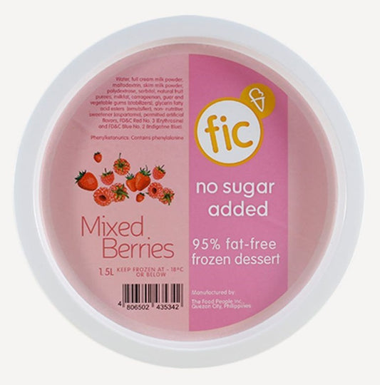 fic MIXED BERRIES (No Sugar Added) Ice Cream 1.5 Liter