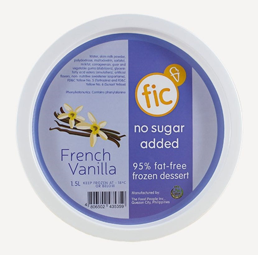 fic NO SUGAR ADDED Ice Cream