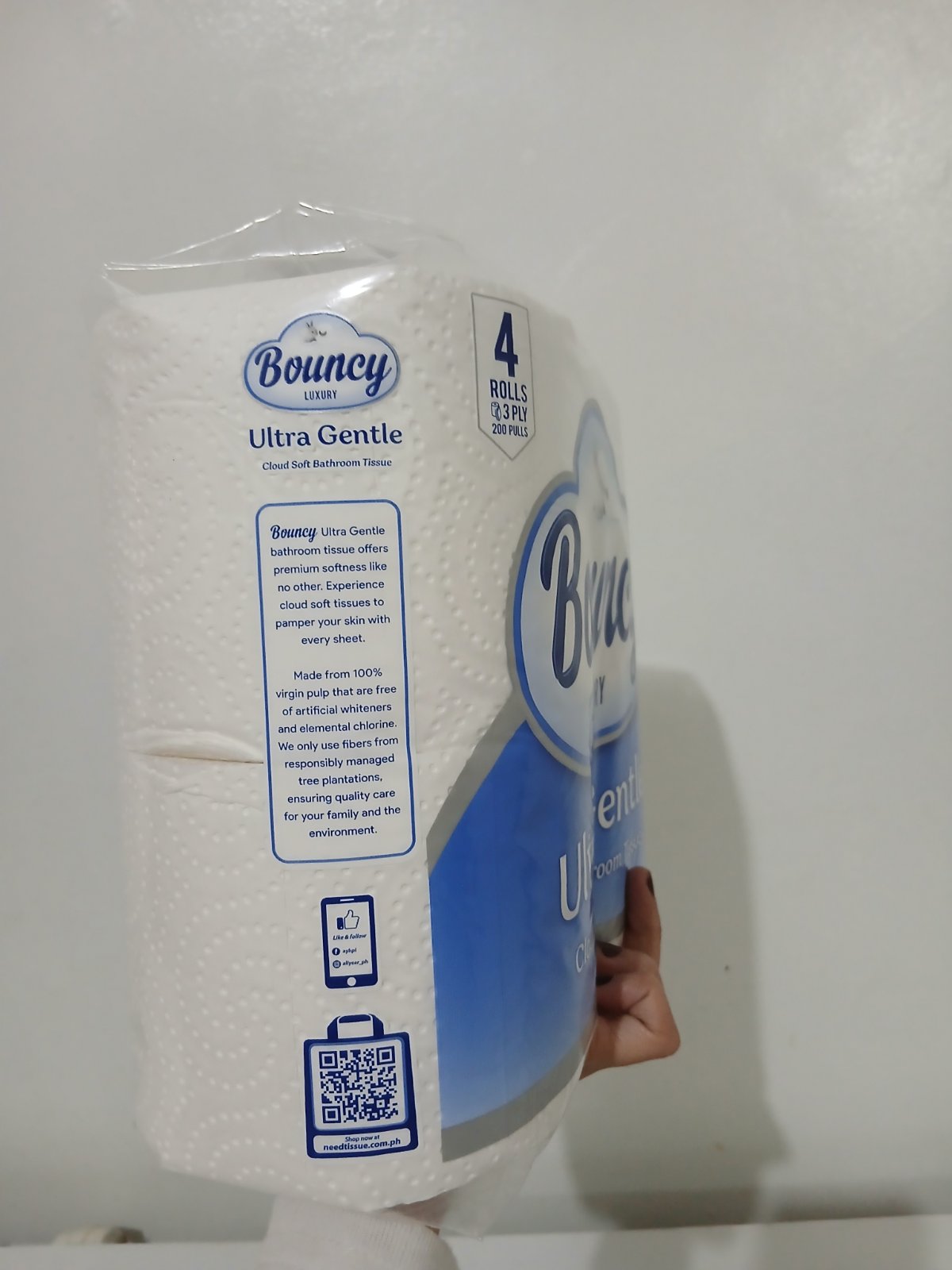 Bouncy Ultra Gentle Cloud Soft Bathroom Tissue 3 PLY - BTVP 24/4/200