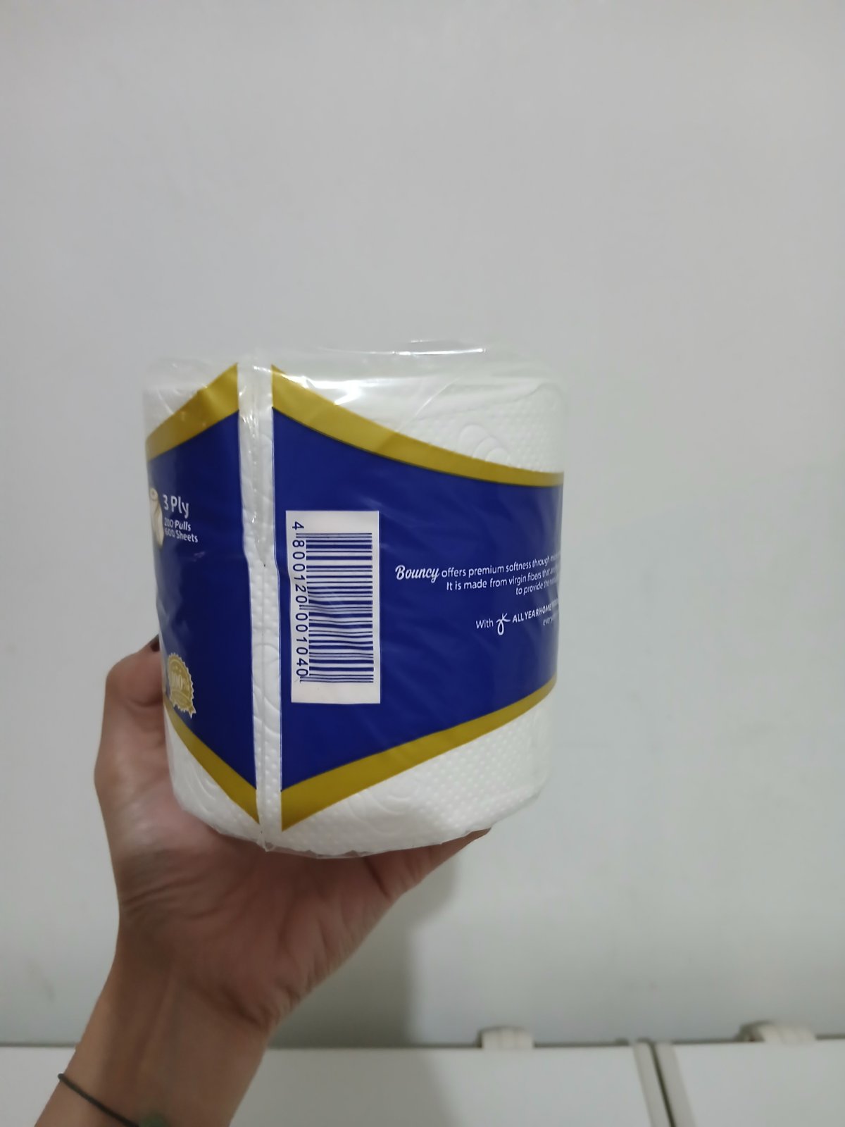 200 sheets Bouncy Single Bathroom Tissue 3 ply - BTVP 96/1/200