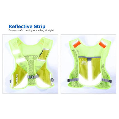Aonijie Reflective Running Vest Hydration Backpack - ROSE/GRAY/GREEN