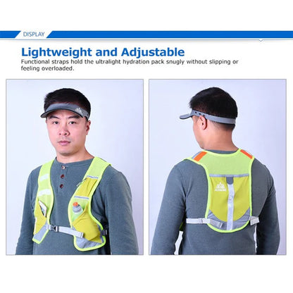 Aonijie Reflective Running Vest Hydration Backpack - ROSE/GRAY/GREEN