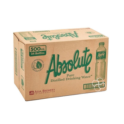 ABSOLUTE Distilled Water 500ml x 24 pcs – Pure Distilled Drinking Water