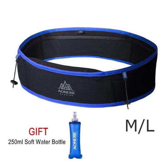 AONIJIE Slim Jogging Bag with 250ml Soft Flask W938S - BLACK BLUE M/L