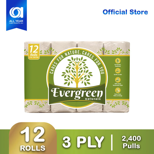 Evergreen Naturals Bathroom Tissue 3 Ply 200 Pulls x 12 Rolls - BTBR 8/12/2003
