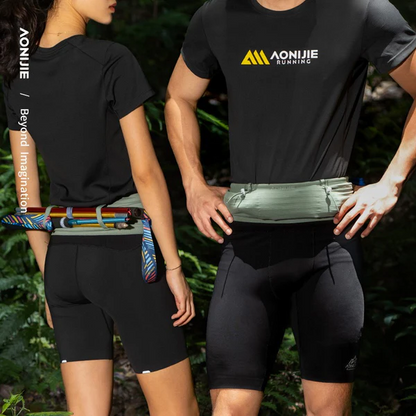 Aonijie SPORTS Waist Bag with Bib Number Holder W8116 - GREEN