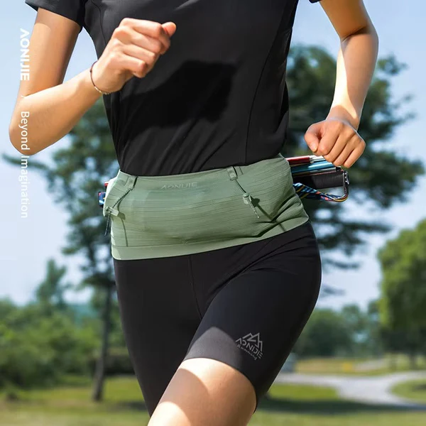 Aonijie SPORTS Waist Bag with Bib Number Holder W8116 - GREEN