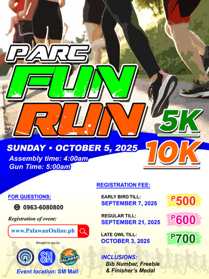 OCTOBER 5 - PARC FUN RUN 5km & 10km at SM Mall