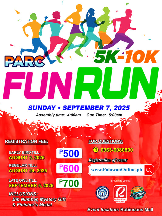 SEPTEMBER 7 - PARC FUN RUN 5km & 10km at Robinsons Mall
