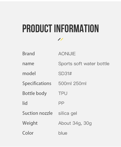 Aonijie Soft Flask Folding Water Bottle SD31 - 500ml