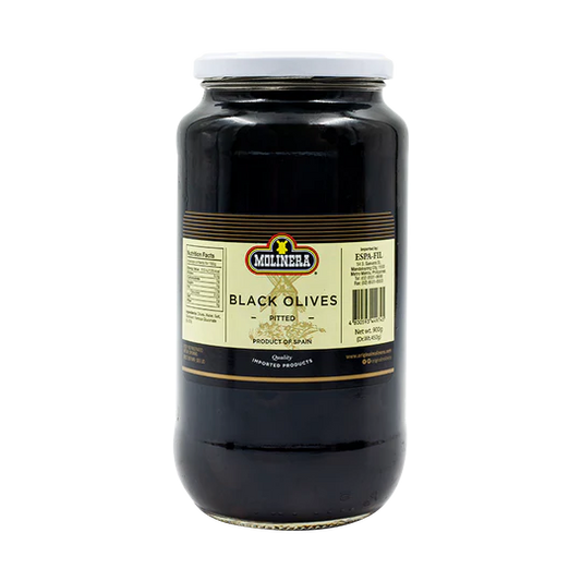 Molinera BLACK OLIVES PITTED 900g