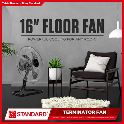 STANDARD TERMINATOR FAN 16" - Metal Blade 3 SPEED ROTARY SWITCH