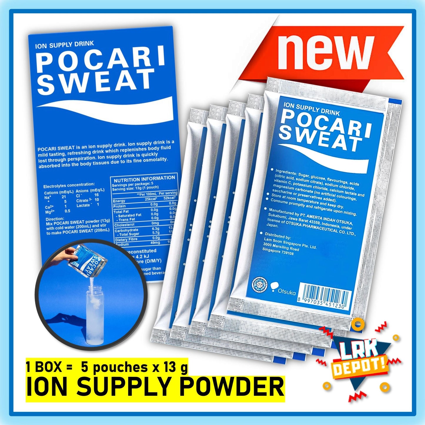 1 CASE (25 Boxes) Pocari Sweat Powder Sachets - BULK Purchase