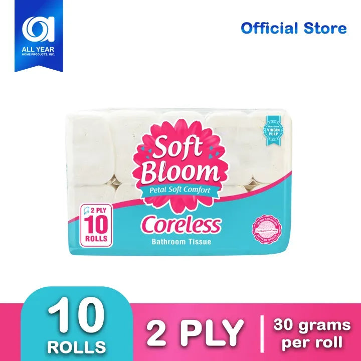 Soft Bloom Coreless Bathroom Tissue 2 Ply 110 Pulls x 10 Rolls - BTPP 16/10/110 2PLY