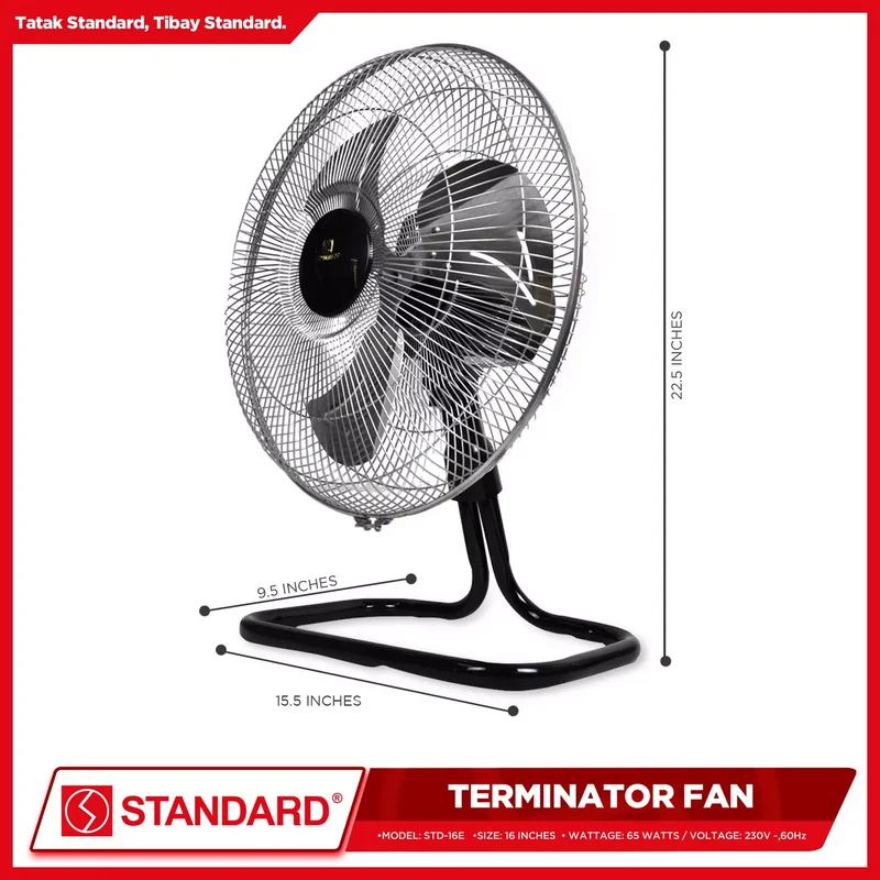 STANDARD TERMINATOR FAN 16" - Metal Blade 3 SPEED ROTARY SWITCH