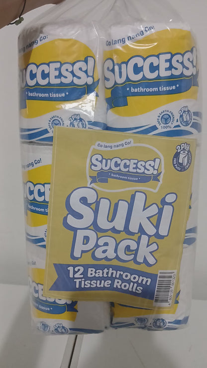 Success Suki Pack 12 Single Bathroom Tissue Rolls - BTCL 6/12/1/140